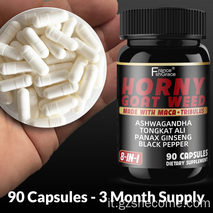 Capsule di erba di capra cornea premium con radice di maca